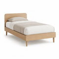 Letto singolo con testiera 90 x 200 cm in MDF laminato effetto rovere rettangolare naturale