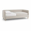 Letto singolo imbottito con sponde arrotondate in poliestere beige 90 x 200 cm