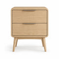 Comodino con 2 cassetti in rovere naturale 60 x 40 x 65 cm