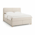 Letto matrimoniale con 2 cassetti 160 x 200 cm in poliestere beige rettangolare