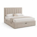 Letto matrimoniale con 3 cassetti 160 x 200 cm in poliestere beige rettangolare