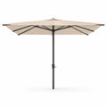 Ombrellone da giardino rettangolare 300 x 400 cm in poliestere beige con palo in acciaio nero