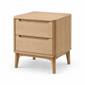 Comodino 2 cassetti in rovere massello rettangolare naturale 50 x 40 x 60 cm