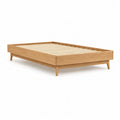 Letto matrimoniale con rete a doghe 160 x 200 cm in legno massello di rovere naturale