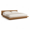 Letto matrimoniale a piattaforma 160 x 200 cm in legno massello rettangolare marrone noce