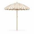 Ombrellone da giardino rotondo 270 cm in poliestere e legno massello beige bianco